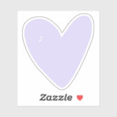 Cute Lavender/Lila Heart Contour Sticker (Vel)