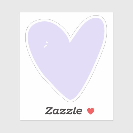 Cute Lavender/Lila Heart Contour Sticker (Vel)