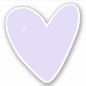 Cute Lavender/Lila Heart Contour Sticker (Voorkant)