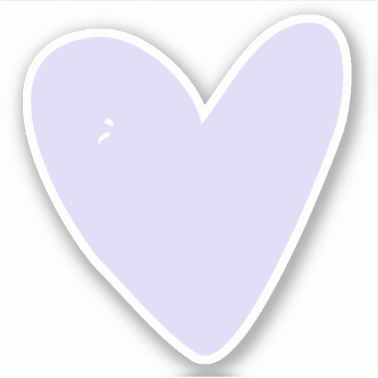 Cute Lavender/Lila Heart Contour Sticker (Voorkant)