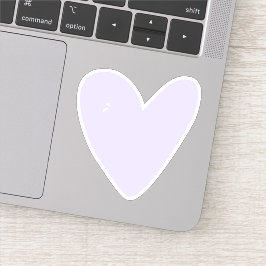 Cute Lavender/Lila Heart Contour Sticker