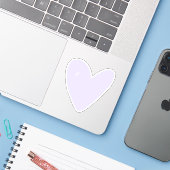 Cute Lavender/Lila Heart Contour Sticker (Laptop met iPhone)