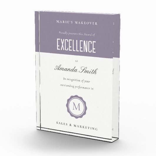 Cute Lavender Minimal Logo Award of Excellence Fotoblokken (Rechts)