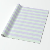 Cute Lavender & Mint Green Stripes Cadeaupapier (Uitgerold)