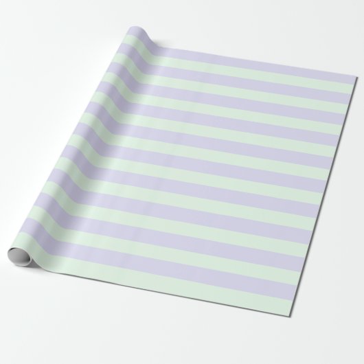 Cute Lavender & Mint Green Stripes Cadeaupapier (Uitgerold)