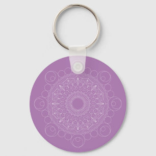 Cute Lavender Paarse Mandala v2 Sleutelhanger