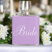 Cute Lavender Script Typography "Bride" Heupfles