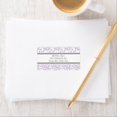 Cute Lavender White Abstract Swirls Adresetiket Etiket (Insitu)