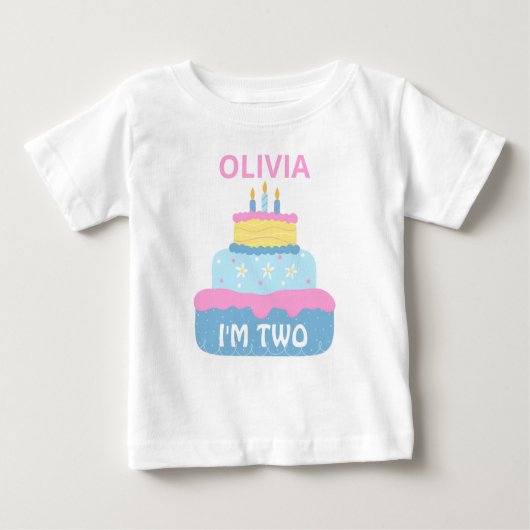 Cute Layered Birthday Girl 2 jaar oud Persoonlijk (Voorkant)