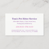 Cute Lazy Baby Cat Pet Sitting Service #2 Visitekaartje (Achterkant)