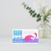 Cute Lazy Baby Cat Pet Sitting Service #2 Visitekaartje (Staand voorkant)