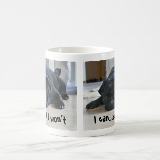 Cute Lazy Black Pug Puppy I Won Koffiemok (Center)