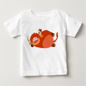 Cute Lazy Cartoon Highland Cow Baby T-Shirt (Voorkant)