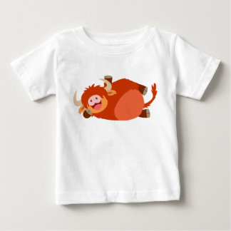 Cute Lazy Cartoon Highland Cow Baby T-Shirt