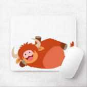 Cute Lazy Cartoon Highland Cow Mousepad Muismat (Met muis)