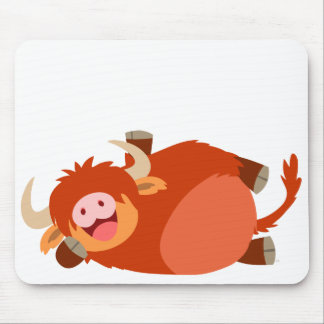 Cute Lazy Cartoon Highland Cow Mousepad Muismat