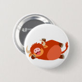 Cute Lazy Cartoon Highland Koe Button Badge (Voorkant /achterkant)