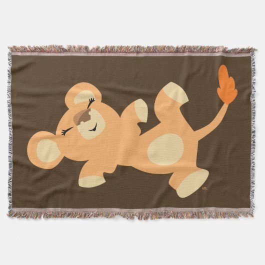 Cute Lazy Cartoon Lioness Deken (Voorkant)