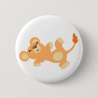 Cute Lazy Cartoon Lioness Ronde Button 5,7 Cm