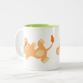 Cute Lazy Cartoon Lioness Tweekleurige Koffiemok (Voorkant links)