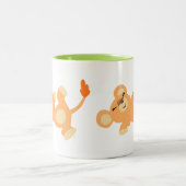 Cute Lazy Cartoon Lioness Tweekleurige Koffiemok (Center)