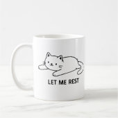 Cute Lazy Cat “Let Me Rest” Mug Koffiemok (Links)