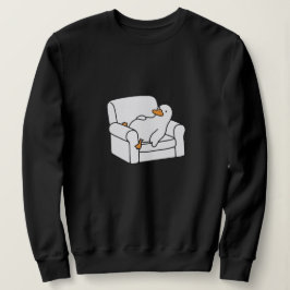 Cute Lazy Duck on Armchair Funny Minimalist Illust Trui