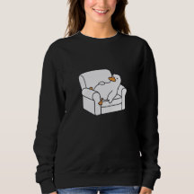 Cute Lazy Duck on Armchair Funny Minimalist Illust