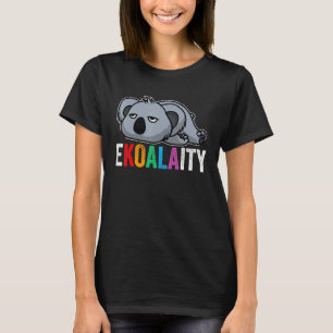 Cute Lazy Koala Rainbow Lgbetq Flag Gay Pride Mann T-shirt
