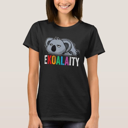 Cute Lazy Koala Rainbow Lgbetq Flag Gay Pride Mann T-shirt (Voorkant)