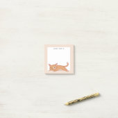 Cute Lazy Oranje Cat Personalized Post-it® Notes (Op bureau)