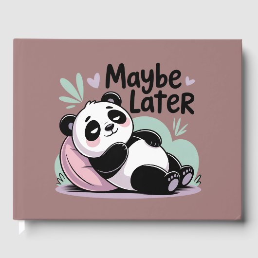 Cute Lazy Panda – “Maybe Later” Relaxing Panda Gastenboek (Voorkant)