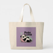 Cute Lazy Panda – “Maybe Later” Relaxing Panda Grote Tote Bag (Achterkant)