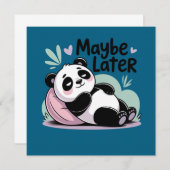 Cute Lazy Panda – “Maybe Later” Relaxing Panda Kaart (Voorkant / Achterkant)