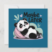 Cute Lazy Panda – “Maybe Later” Relaxing Panda Kaart (Voorkant)