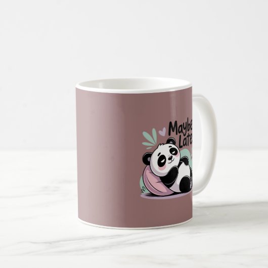 Cute Lazy Panda – “Maybe Later” Relaxing Panda Koffiemok (Voorkant rechts)