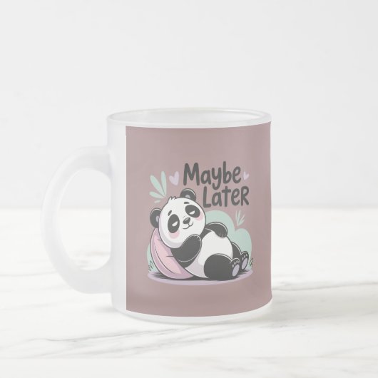 Cute Lazy Panda – “Maybe Later” Relaxing Panda Matglas Koffiemok (Links)