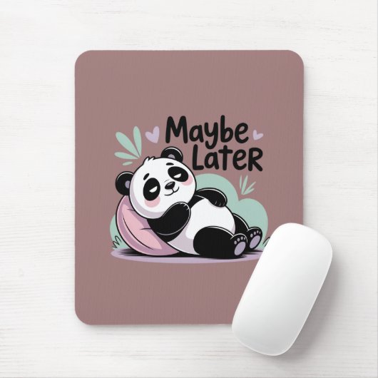 Cute Lazy Panda – “Maybe Later” Relaxing Panda Muismat (Met muis)