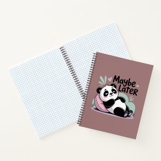 Cute Lazy Panda – “Maybe Later” Relaxing Panda Notitieboek (Binnen)