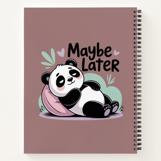 Cute Lazy Panda – “Maybe Later” Relaxing Panda Notitieboek (Achterkant)