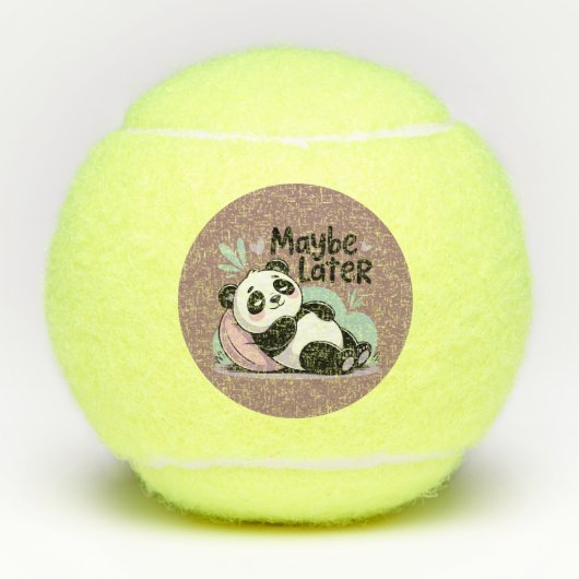 Cute Lazy Panda – “Maybe Later” Relaxing Panda Tennisballen (Voorkant)