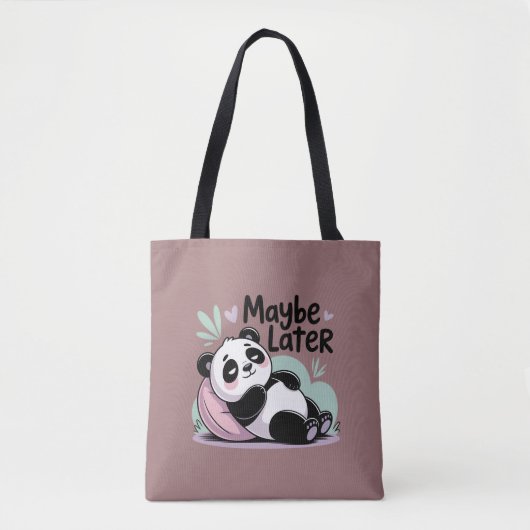 Cute Lazy Panda – “Maybe Later” Relaxing Panda Tote Bag (Voorkant)