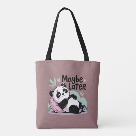 Cute Lazy Panda – “Maybe Later” Relaxing Panda Tote Bag (Achterkant)