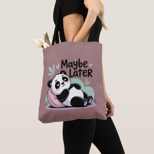 Cute Lazy Panda – “Maybe Later” Relaxing Panda Tote Bag (Dichtbij)