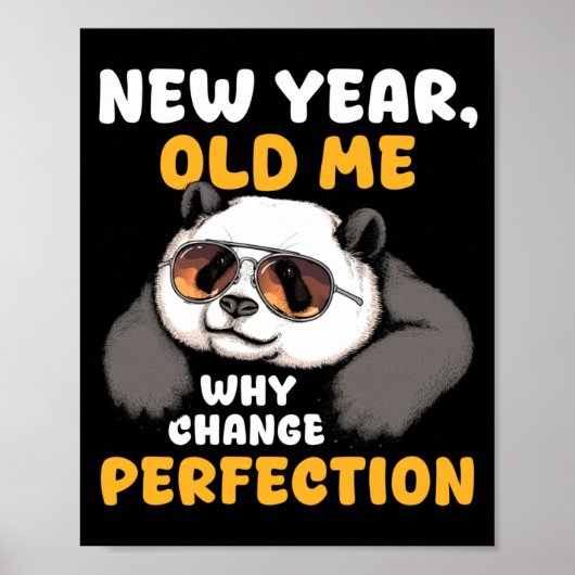 Cute Lazy Panda New Year Old Me 2026 Funny Sarcast Poster (Voorkant)