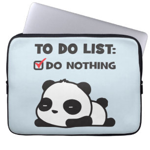 Cute Lazy Panda - om een lijst te maken - niets -  Laptop Sleeve