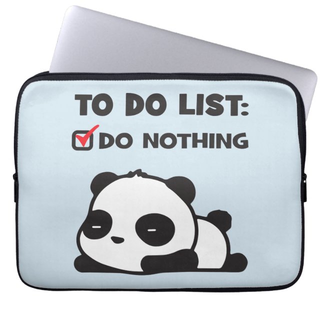 Cute Lazy Panda - om een lijst te maken - niets -  Laptop Sleeve (Voorkant)