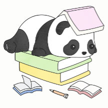 Cute Lazy Panda Studying Illustration