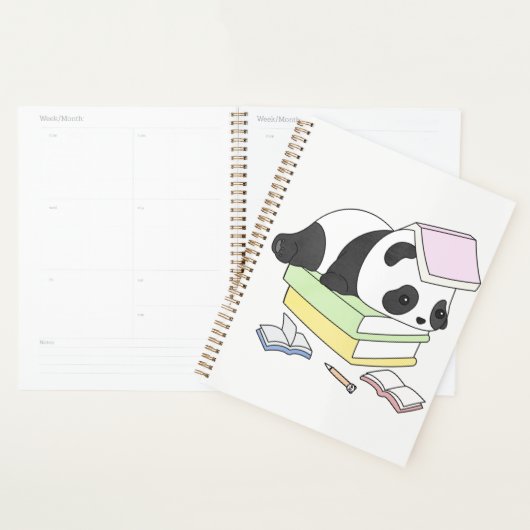 Cute Lazy Panda Studying Illustration Planner (Display)