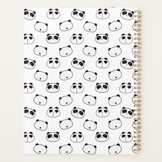 Cute Lazy Panda Studying Illustration Planner (Achterkant)